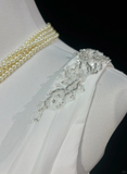 Classic Bridal Gown A line V Neck Chiffon Beads White Wedding Dresses Minimalist Bridal Gowns HZ1121