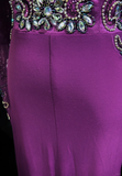 Elegant Glamour A Line Scoop Grape Chiffon Long Prom Dress Party Dress Evening Dresses HZ1121