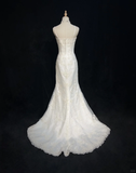 Classic Bridal Gown Mermaid Spaghetti Straps Satin White Wedding Dresses Minimalist Bridal Gowns HZ1121