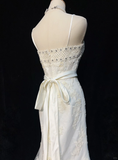 Classic Bridal Gown Mermaid Spaghetti Straps Satin White Wedding Dresses Minimalist Bridal Gowns HZ1121