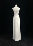 Classic Bridal Gown A line Halter Chiffon White Wedding Dresses Minimalist Bridal Gowns HZ1121
