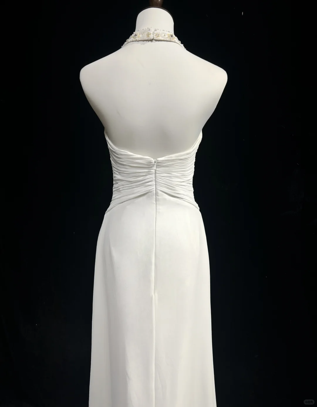 Classic Bridal Gown A line Halter Chiffon White Wedding Dresses Minimalist Bridal Gowns HZ1121