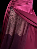 Vintage A Line Sweetheart Pink Slit Satin Long Prom Dress Party Dress Evening Dresses HZ1121