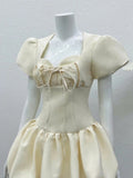 Cute A line Sweetheart Ivory Satin Short Summer Birthday Dress Hoco Dress Birthday Outfit 21st Birthday Mini Party Dresses HZ1121