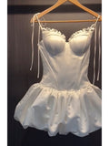 Cute A line Spaghetti Straps Short Summer Birthday Dress Hoco Dress Birthday Outfit 23rd Birthday Mini Party Dresses HZ1121