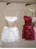 Cute Ball Gown Spaghetti Straps Short Summer Birthday Dress Hoco Dress Birthday Outfit 23rd Birthday Mini Party Dresses HZ1121