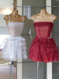 Cute Ball Gown Spaghetti Straps Short Summer Birthday Dress Hoco Dress Birthday Outfit 23rd Birthday Mini Party Dresses HZ1121