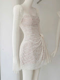 Cute A line Square Lace White Summer Homecoming Dress Hoco Dress Mini 20th Birthday Outfit Cocktail Dresses HZ1121