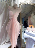 Cute Sheath Spaghetti Straps Pink Summer Homecoming Dress Hoco Dress 20th Birthday Outfit Cocktail Dresses HZ1121