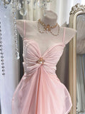 Cute Sheath Spaghetti Straps Pink Summer Homecoming Dress Hoco Dress 20th Birthday Outfit Cocktail Dresses HZ1121