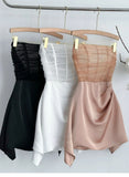 Simple A line Strapless Black Tulle Short Homecoming Dress Summer Hoco Dresses Cocktail Dress HZ1121