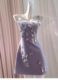 Cute A line Short Homecoming Dress Summer Sequin Butterfly Hoco Dresses Cocktail Dress For Senior Teens HZ1121