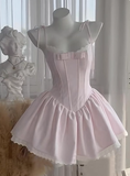 Cute A line Spaghetti Straps Short Pink Homecoming Dress Summer Hoco Dresses Cocktail Dress For Senior Teens HZ1121