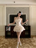 Cute Ball Gown Short Ruffles Homecoming Dress Summer Hoco Dresses Cocktail Dress For Senior Teens HZ1121
