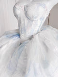 Cute Ball Gown Short Light Sky Blue Homecoming Dress Summer Hoco Dresses Cocktail Dress For Senior Teens HZ1121