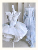Pretty Ball Gown Short Light Sky Blue Homecoming Dress Summer Hoco Dresses Cocktail Dress For Senior Teens HZ1121