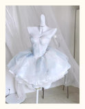 Pretty Ball Gown Short Light Sky Blue Homecoming Dress Summer Hoco Dresses Cocktail Dress For Senior Teens HZ1121