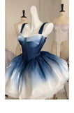 Pretty Ball Gown Short Ombre Blue Homecoming Dress Summer Hoco Dresses Cocktail Dress For Senior Teens HZ1121