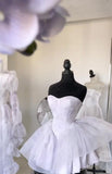 Pretty Ball Gown Short Lilac Tulle Homecoming Dress Summer Hoco Dresses Cocktail Dress For Senior Teens HZ1121