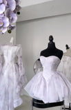 Pretty Ball Gown Short Lilac Tulle Homecoming Dress Summer Hoco Dresses Cocktail Dress For Senior Teens HZ1121