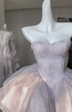 Pretty Ball Gown Short Lilac Tulle Homecoming Dress Summer Hoco Dresses Cocktail Dress For Senior Teens HZ1121