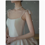 Pretty Wedding Dress Ball Gown Spaghetti Straps Satin Wedding Dresses Bridal Gowns HZ1121