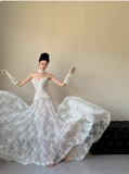 Classic Bridal Dress A line Sweetheart Lace White Wedding Dresses Minimalist Bridal Gowns HZ1121