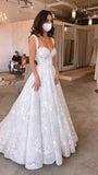 Pretty Wedding Dress Ball Gown Straps Lace White Long Wedding Dresses Bridal Gowns HZ1121