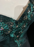 Vintage A line Sweetheart Green Long Prom Dress Party Dress Graduation Dresses Birthday Outfits HZ1121