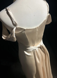 Gorgeous Mermaid Spaghetti Straps Champagne Long Prom Dress Party Dress Graduation Dresses HZ1121
