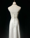 Pretty Wedding Dress High Low Strapless Ivory Long Wedding Dresses Bridal Gowns HZ1121