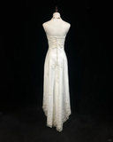 Pretty Wedding Dress High Low Strapless Ivory Long Wedding Dresses Bridal Gowns HZ1121