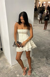 Cute A line Strapless Summer Birthday Dress Hoco Dress Mini Birthday Outfit 18th Birthday Cocktail Dresses HZ1121