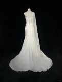 Vintage Bridal Gown Mermaid One Shoulder White Long Wedding Dresses Minimalist Bridal Gowns HZ1121