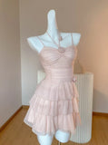 Cute A line Pink Chiffon Summer Short Homecoming Dress Hoco Dress Mini 18th Birthday Outfit Cocktail Dresses HZ1121