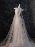 Simple Wedding Dress Mermaid Strapless Tulle Long Summer Wedding Dresses Bridal Gowns HZ1121