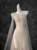 Simple Wedding Dress Mermaid Strapless Tulle Long Summer Wedding Dresses Bridal Gowns HZ1121
