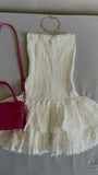 Cute Sheath Strapless White Summer Homecoming Dress Hoco Dress Mini 18th Birthday Outfit Cocktail Dresses HZ1121