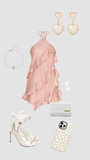 Cute A line Halter Pink Summer Homecoming Dress Chiffon Hoco Dress Mini 18th Birthday Outfit Cocktail Dresses HZ1121