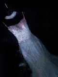 Gorgeous Mermaid Spaghetti Straps Sequin Long Prom Dress Party Dress Graduation Dresses With Bow-knot HZ1121