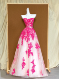 Elegant Ball Gown Sweetheart Tulle Pink Long Prom Dress Party Dress Graduation Dresses HZ1121