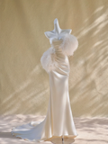 Modest Wedding Dress Mermaid Sweetheart Satin Long Wedding Dresses Brides Dress Bridal Gowns HZ1121