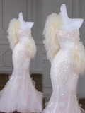Modest Wedding Dress Mermaid Sweetheart Sequin Beads Long Wedding Dresses Brides Dress Bridal Gowns HZ1121