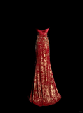 Vintage Mermaid Sweetheart Burgundy Long Evening Party Gowns Evening Formal Dresses Evening Dress HZ1121