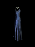 Vintage Mermaid Spaghetti Straps Navy Blue Long Evening Party Gowns Evening Formal Dresses Evening Dress HZ1121
