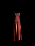 Vintage Mermaid Spaghetti Straps Red Long Evening Party Gowns Evening Formal Dresses Prom Dress HZ1121