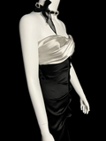 Vintage Mermaid Sweetheart Black Satin Backless Long Evening Party Gowns Evening Formal Dresses Prom Dress HZ1121