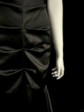 Vintage Mermaid Sweetheart Black Satin Backless Long Evening Party Gowns Evening Formal Dresses Prom Dress HZ1121