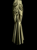 Vintage Mermaid One Shoulder Green Satin Long Evening Party Gowns Evening Formal Dresses Prom Dress HZ1121