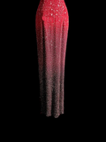 Vintage Mermaid Halter Sequin Pink Backless Long Prom Dress Party Dress Graduation Dresses HZ1121